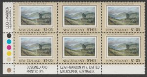 New Zealand 1988 $1.05 Heritage - The Land Plate Block UHM