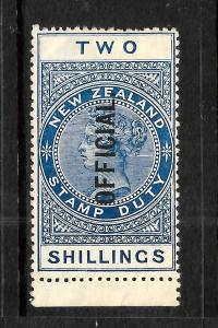 NEW ZEALAND  1882  2/-  QV  OFFICIAL  MLH   SG O85  CP ZO2h