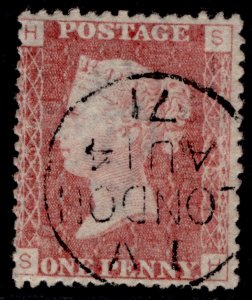 GB QV SG43, 1d rose-red PLATE 135, FINE USED. Cat £30. CDS SH