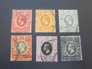 East Africa & Uganda Protectorate 1912 Sc 42-4,6-8b FU