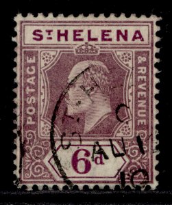 ST. HELENA EDVII SG67, 6d dull & deep purple, FINE USED. Cat £55. CHALKY CDS