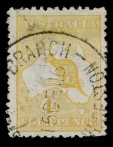 AUSTRALIA GV SG6a, 4d orange-yellow, FINE USED. Cat £85.