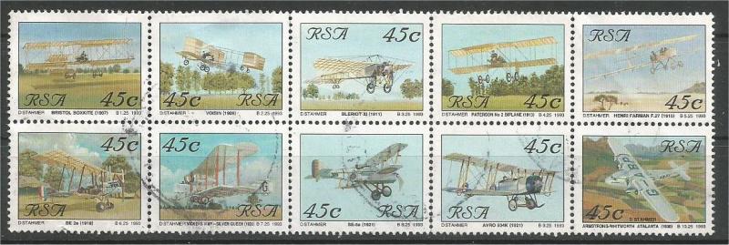 SOUTH AFRICA, 1993 45c block, Aircraft: Scott 849