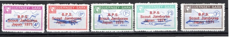 Sark 1971 MNH SR. 200-4 Red overprint