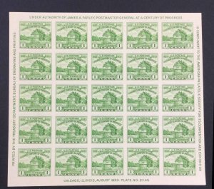 MOMEN: US STAMPS #730 FARLEY SHEET UNUSED NH LOT #56401