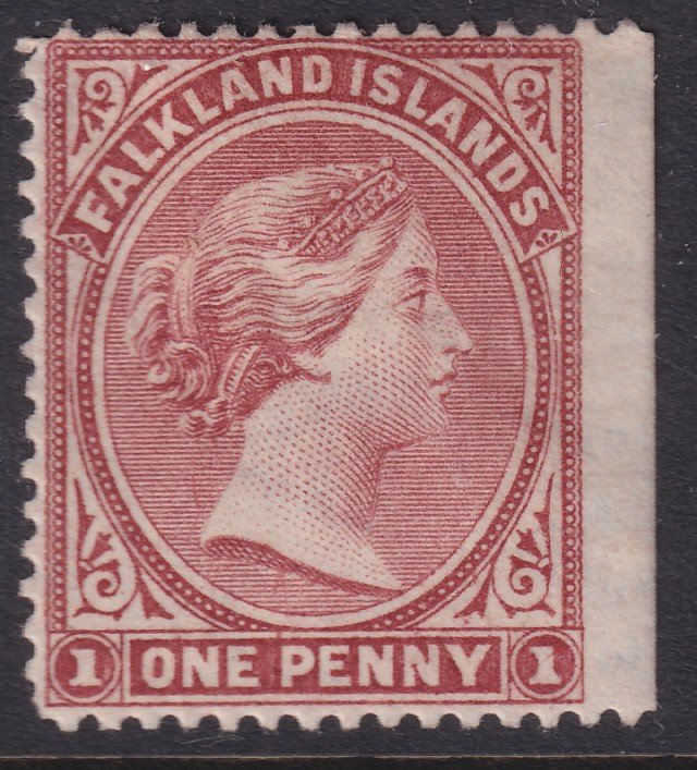 Sc# 7 Falkland Island 1886 QV Queen Victoria one pence MMHH issue CV $95.00