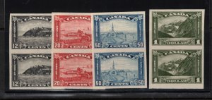 Canada #174a - #177a Extra Fine Never Hinged Imperf Pair Set - Only 75 Issued