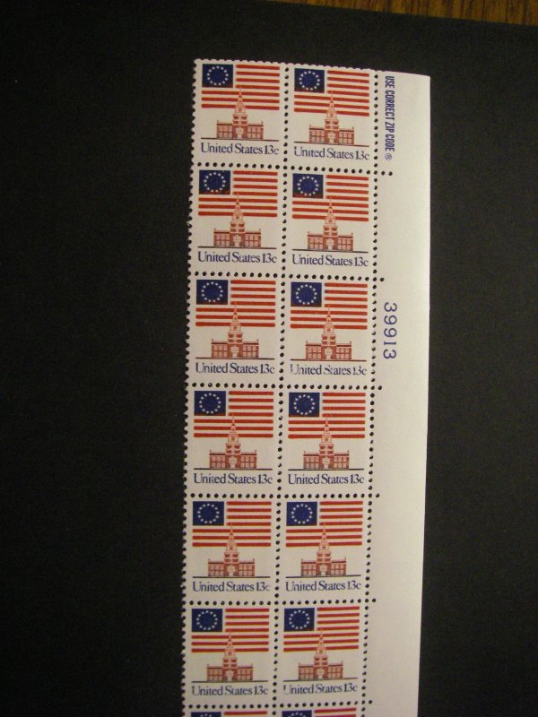 Scott 1622C, 13c Independence Hall, PB20 #39913 RM, MNH Americana Beauty, CV $35