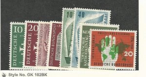 Germany, Postage Stamp, #744-751 Mint Hinged, 1956-57