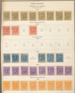 El Salvador 1890s M&U on Old Pages (Apx 140 Items) KRA1393