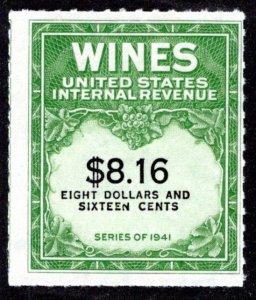 Scott RE203, $8.16, MNH, NGAI, F, Fresh, Type of 1942-49, USA Wine Revenue Stamp