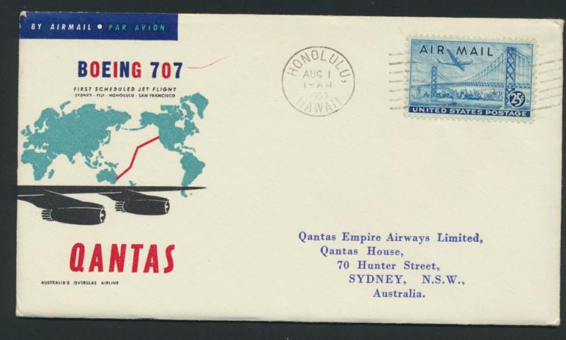 1953 Qantas FF Cover - Honolulu Sydney  AAMC 1407a SPECIAL - please read deta...