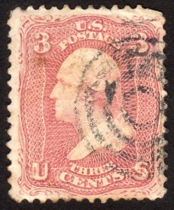 1861, US 3c, Washington, Used, Sc 65