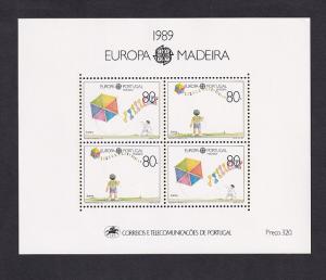Portugal Madeira   #130  MNH  1989  Europa  sheet children`s toys  kite