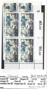 GERMANY BERLIN 9NB277-278 MNH BLOCKS OF 4 [D3]