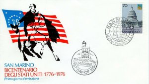 SAN MARINO 1976 The 200th Anniversary of American Revolution  FDC13793