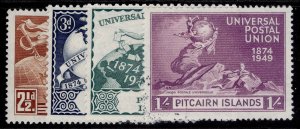PITCAIRN ISLANDS GVI SG13-16, 1949 ANNIVERSARY of UPU set, FINE USED. Cat £14.
