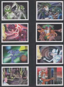 NICARAGUA 1994 ALIEN SIGHTINGS Sc 2020-2027 FULL SET SOUVENIR SHEETS MNH SCV$170 