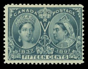 CANADA 1897  JUBILEE issue  15c steel blue  Scott # 58  mint MH