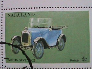 ​NAGALAND- 1972 WORLD FAMOUS CLASSIC CARS CTO- SHEET VF WITH FIRST DAY CANCEL