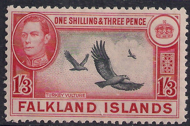 Falkland Islands 1946 KGV1 1/-3d Turkey Vultures MM SG 159 ( F529 )