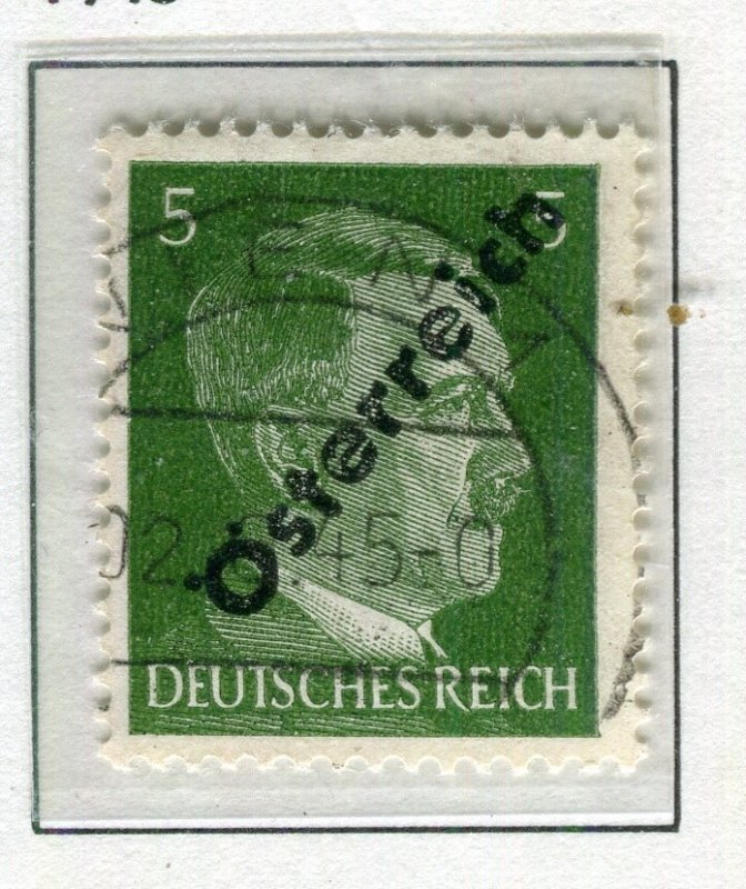 AUSTRIA; 1945 early Hitler Optd. Occupation issue fine used 5pf. value