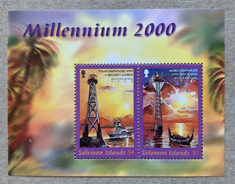 Solomon Islands 2000 Millennium and Lighthouses MS, MNH. Scott 893, CV $7.00