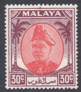 Malaya Selangor Scott 99 - SG104, 1949 Sultan 30c MH*