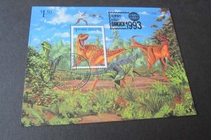 New Zealand 1993 Sc 1184b CTO Dinosaurs Bangkok MS MNH