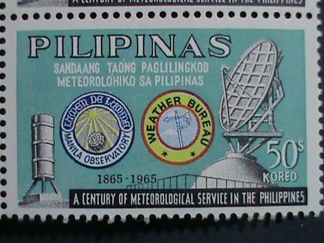 ​PHILIPPINES-1965-SC# 922-4 CENTENARY OF METEOROLOGICAL SERVICE-MNH BLOCKS-VF