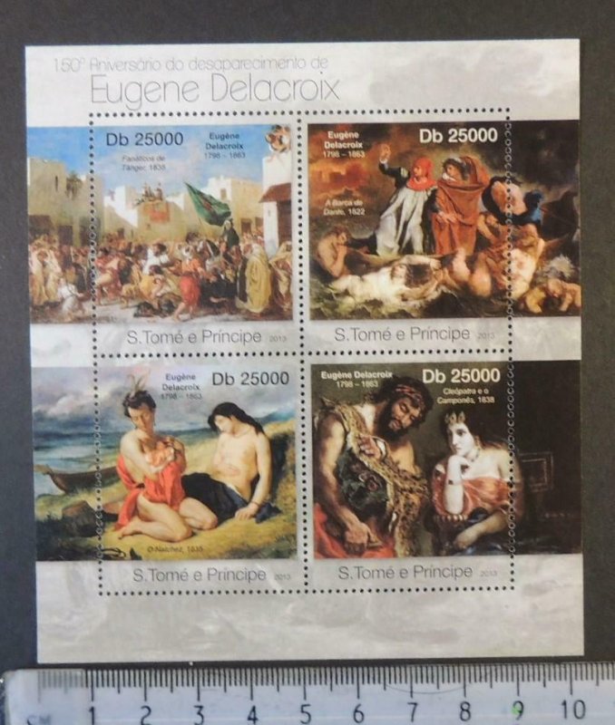 St Thomas 2013 eugene delacroix nudes women art m/sheet mnh 