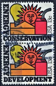 SC#1723-24 13¢ Energy Conservation/Development Pair (1977) Used