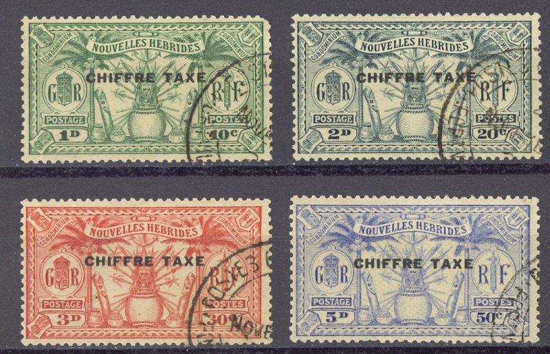 New Hebrides, French Sc J1J4 SG FD53/6 Used 1925 10c15c Nouvelles