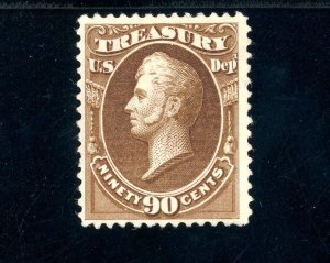 USAstamps Unused FVF US 1873 Treasury Dept Scott O82 NG SCV $225
