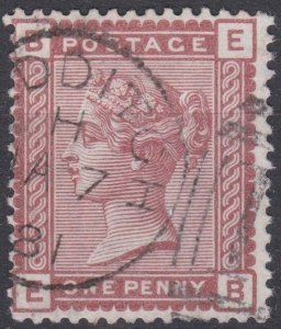 Great Britain 1880 Sg166 1d Venetian Red Used Redditch Cds Cv £15   EB