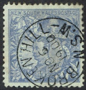 NEW SOUTH WALES 1890 CARRINGTON 20/- WMK CROWN NSW IN CIRCLE PERF 11 USED 