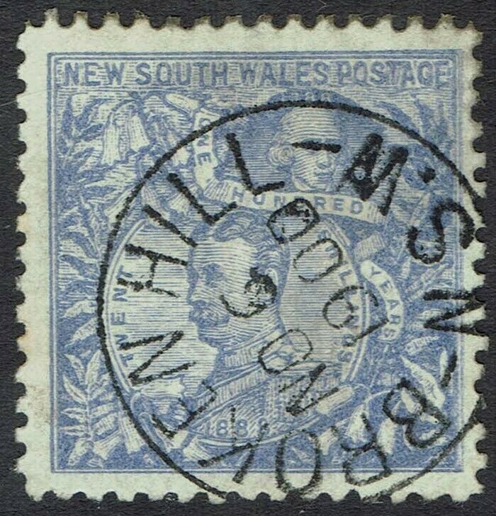 NEW SOUTH WALES 1890 CARRINGTON 20/- WMK CROWN NSW IN CIRCLE PERF 11 USED 