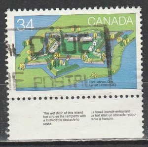 Canada   1057     (Fort Lennox)      (O)   1985   Le $0.34