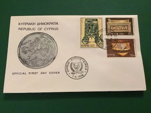 Cyprus First Day Cover 12th Cent B.C. Bronze Stand 1976 Stamp Cover R43147