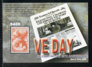 GUYANA 60th ANNIVERSARY OF VE DAY  SCOTT#3912   IMPERFORATE  S/SHEET  MINT NH
