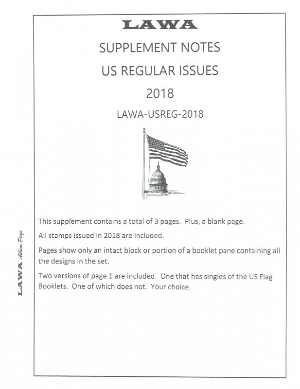 2018 US COMBINED SUPPLEMENT – LAWA Album Pages