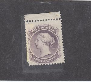 NOVA SCOTIA # 9 MNH 2cts QUEEN VICTORIA W MARGIN LILAC  CAT VALUE $40