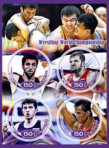 Stamps. Sports. Wrestling  2019 year 1+1 sheets perforated