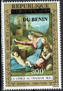 BENIN 2007 1448 300F HP280 € VIRGIN HEADBAND RAPHAEL BLUE OVERPRINT SURCHARGE MNH-