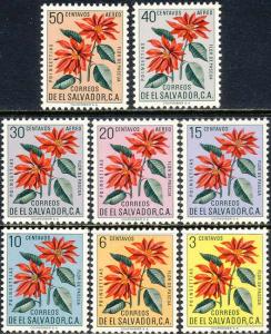 EL Salvador 1960 Sc 714-7 C188-91 Poinsettia Flower Stamp *