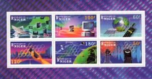 Niger 1997 Sc#952 Space Satellite/Computers/Cellular phone/Sheetlet (6) Perf.