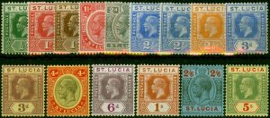 St Lucia 1921-26 Set of 15 SG91-105 Fine & Fresh LMM