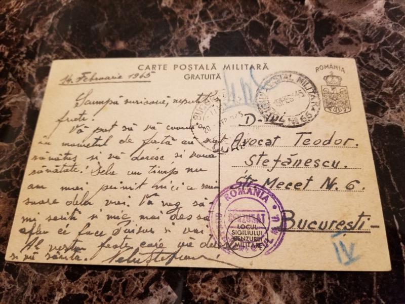 1945 Romania PPC Postcard cover To Bucharest USSR Alliance Against Germany