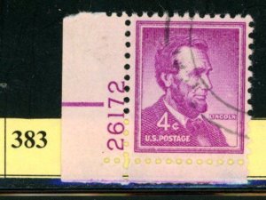 PKStamps - USA - 1036 - Used - Plate Number Single (#4-383