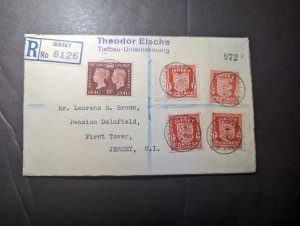 1941 Registered England British Channel Islands Cover Jersey CI Local Use